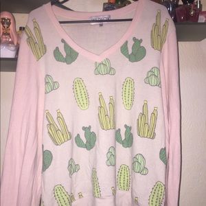 Adorable V-Neck Wildfox cactus jumper